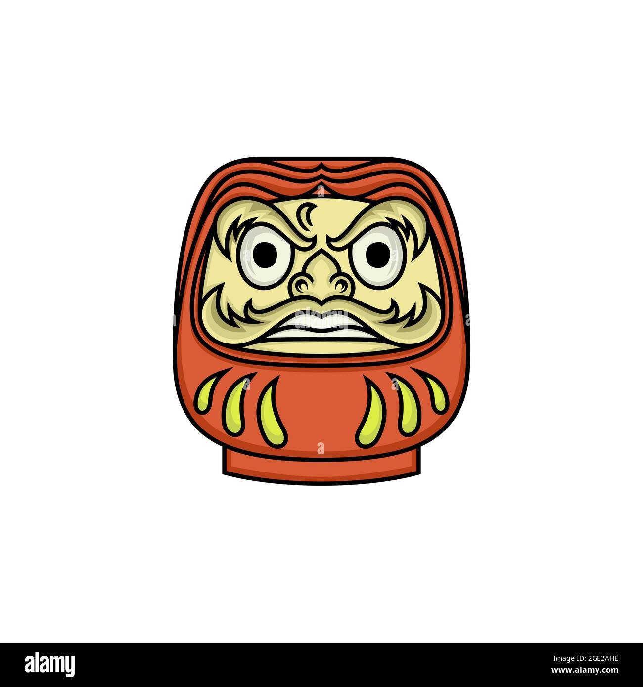 Illustration du vecteur de conception du logo Daruma japonais Illustration de Vecteur