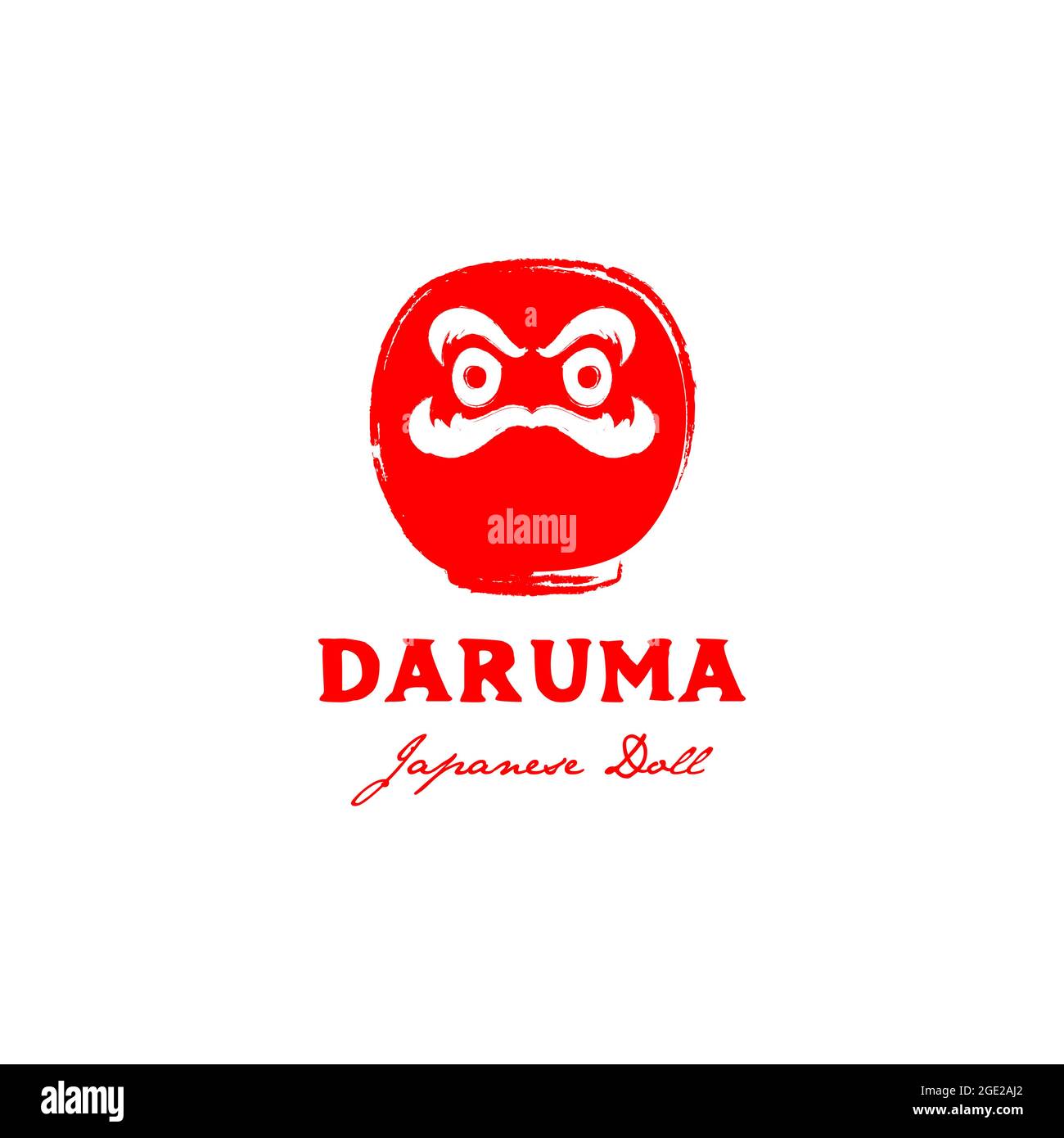 Illustration du vecteur de conception du logo Daruma japonais Illustration de Vecteur