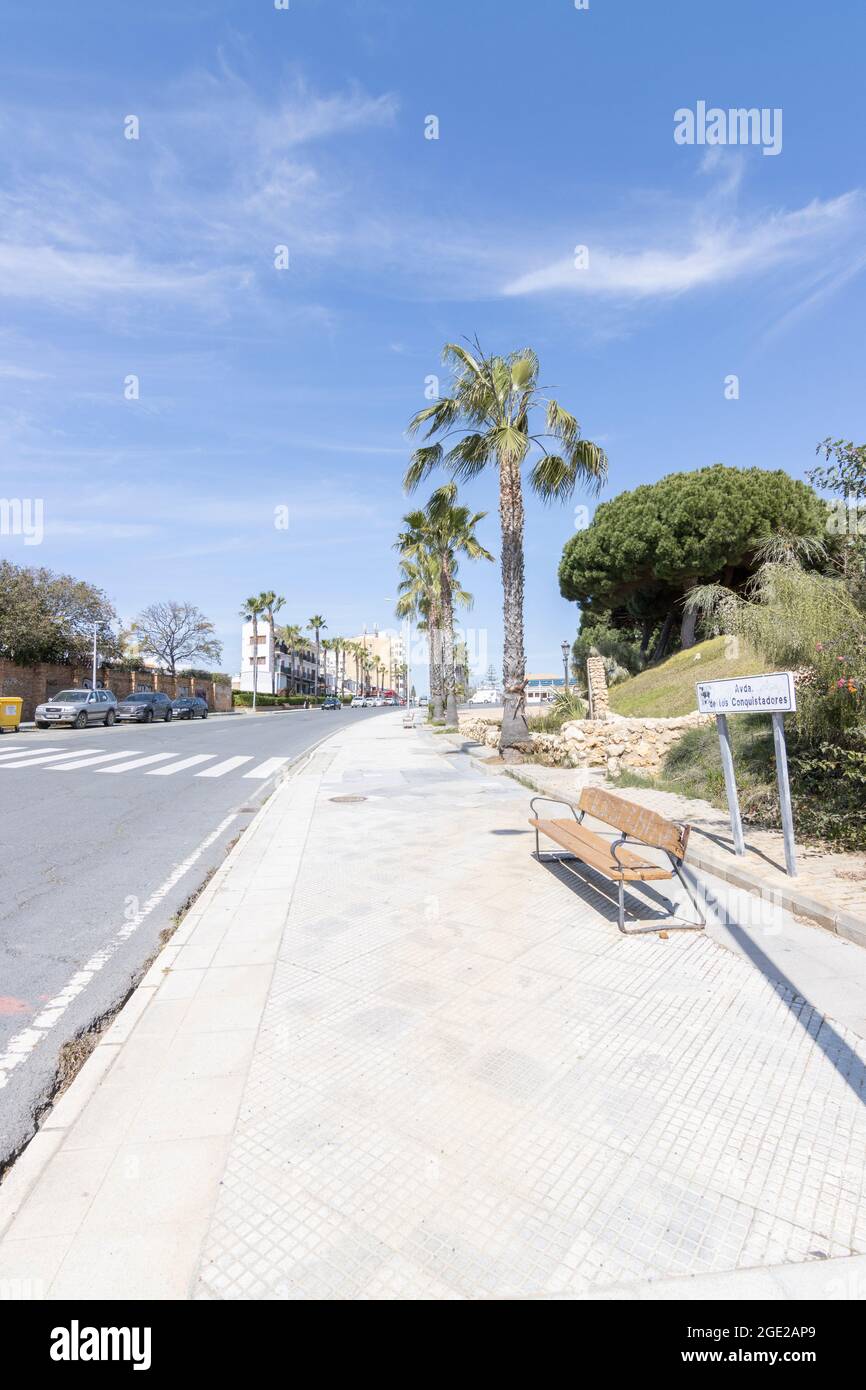 Mazagon, Huelva, Espagne; 03.16.2021: Le parc de la ville, avec une température de 20 degrés Banque D'Images