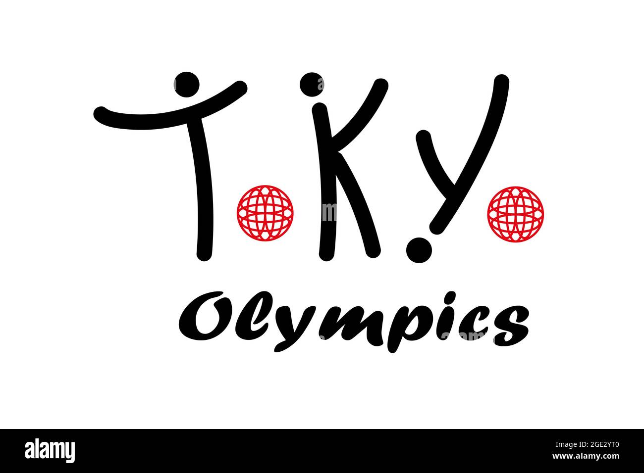 Le logo des Jeux Olympiques de Tokyo est-il créatif ? Ce logo est spécialement conçu pour vous. Il contient des icônes pour différents sports, football, volley-ball, tennis Banque D'Images