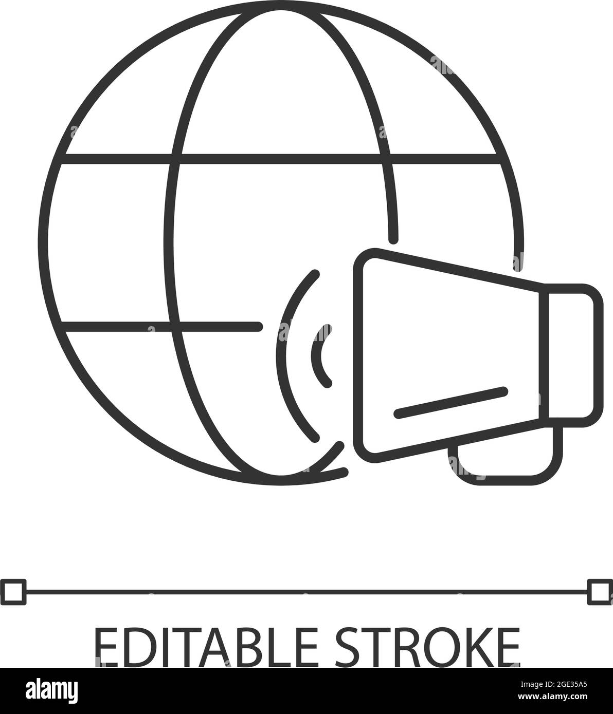 Icône linéaire World News Illustration de Vecteur