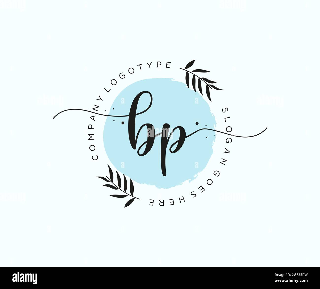 BP logo féminin beauté monogramme et élégant logo design, écriture logo de la signature initiale, mariage, mode, floral et botanique avec la création Illustration de Vecteur