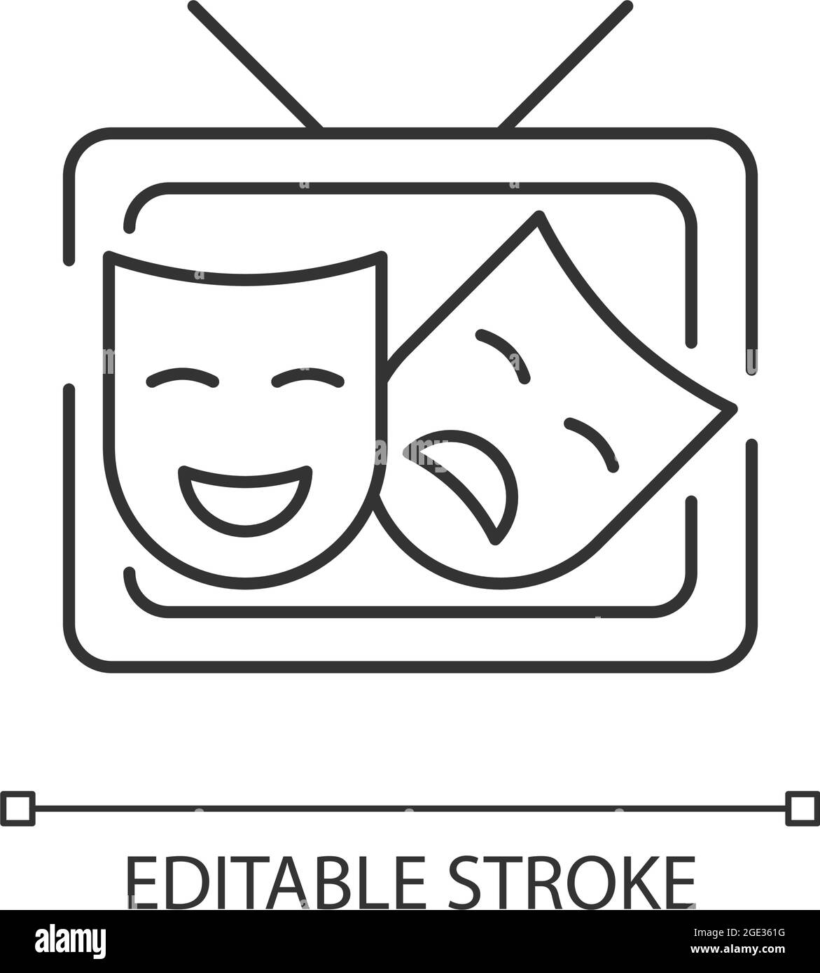 Icône TV drame linéaire Illustration de Vecteur