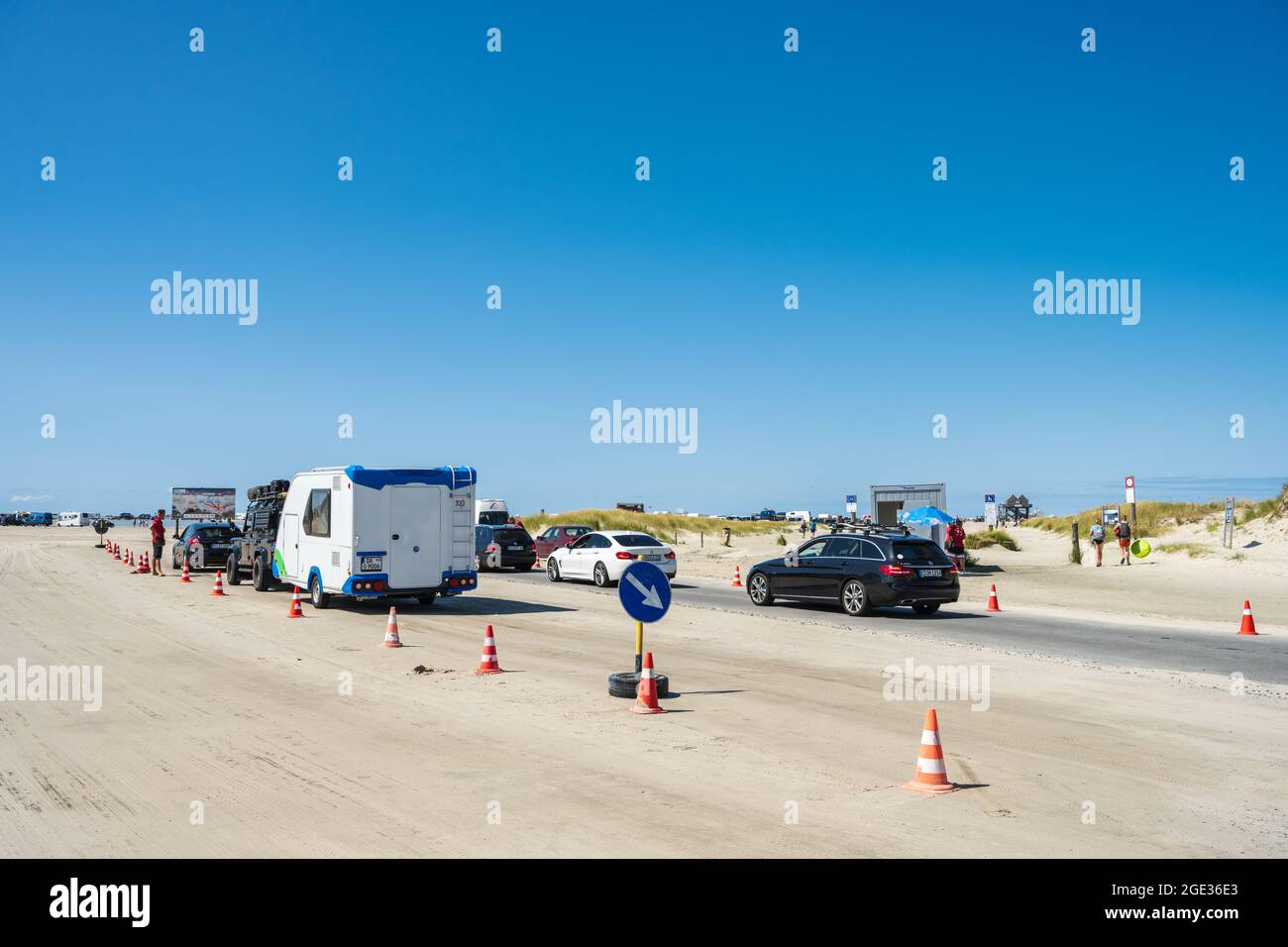 Zufahrt zum Strandparding an der Nordseeküste BEI Sankt Peter-Ording Banque D'Images