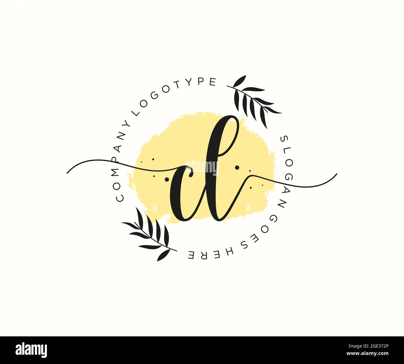 CL logo féminin beauté monogramme et élégant logo design, écriture logo de la signature initiale, mariage, mode, floral et botanique avec la création Illustration de Vecteur