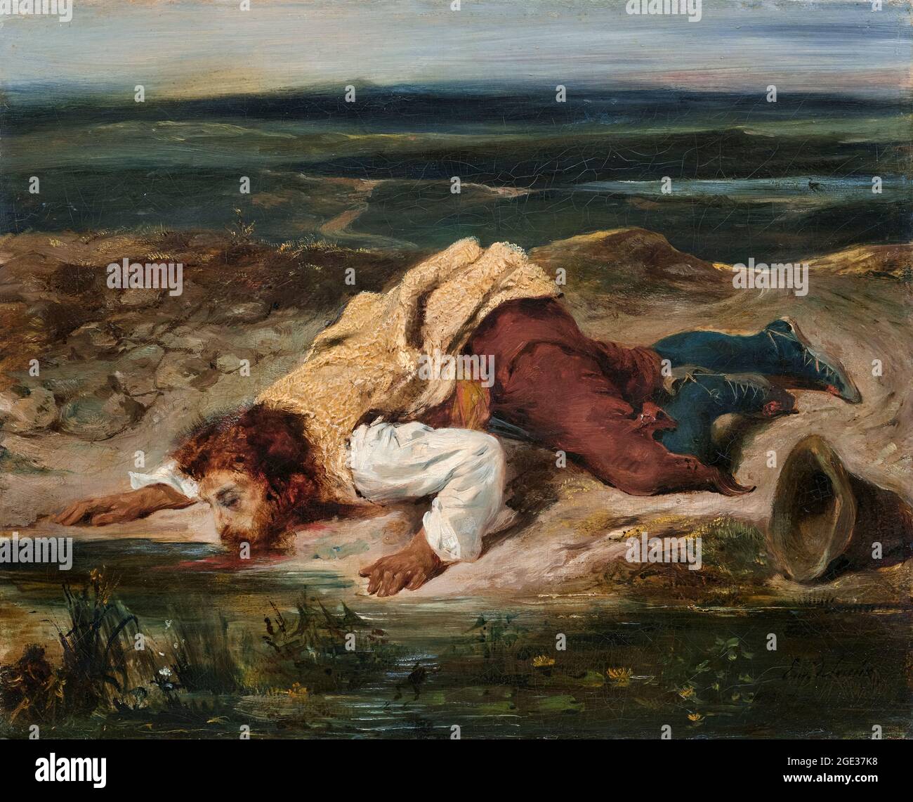 Eugene Delacroix, Brigand blessé (Berger romain), peinture, vers 1825 Banque D'Images