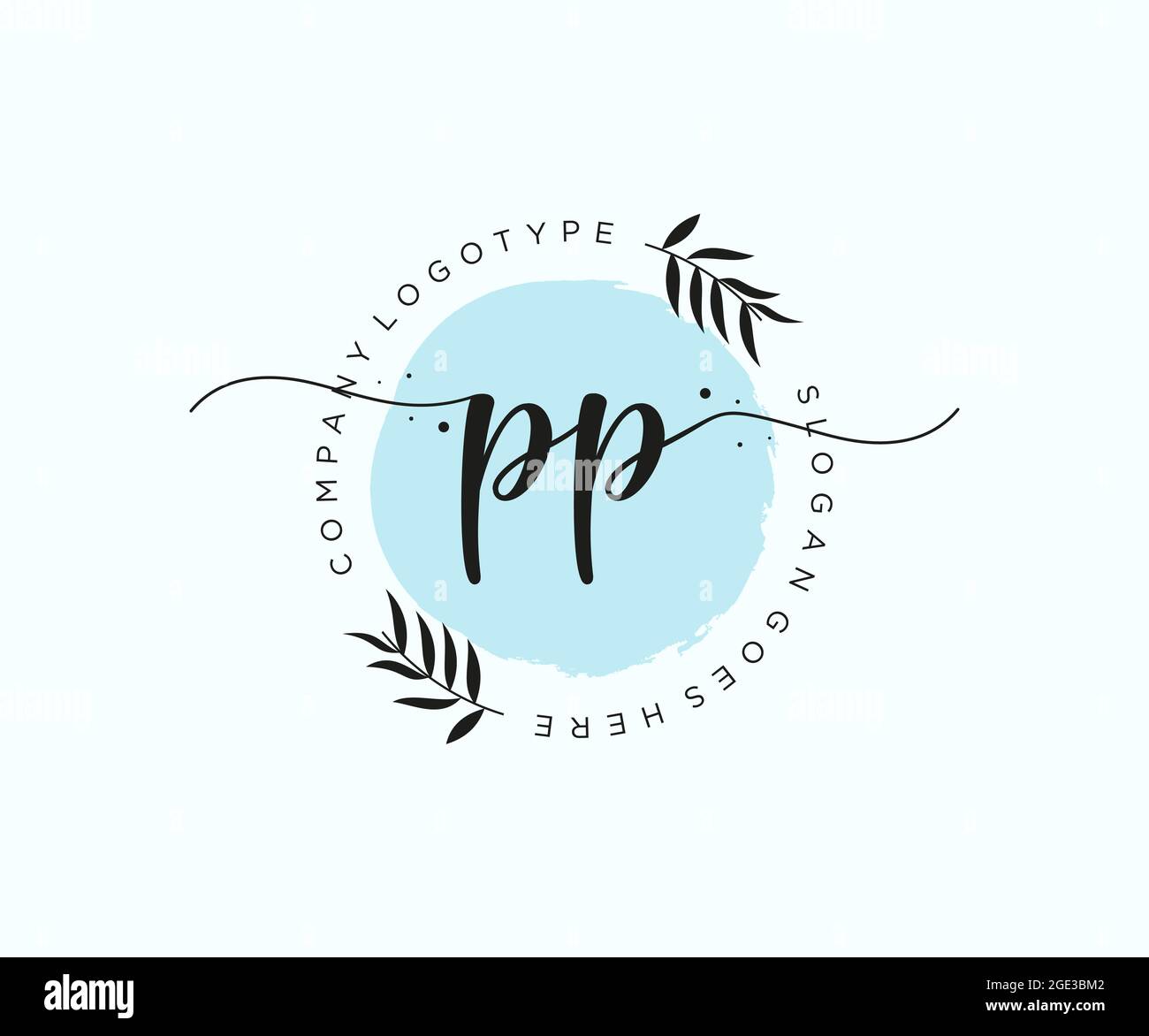 PP logo féminin beauté monogramme et élégant logo design, écriture logo de la signature initiale, mariage, mode, floral et botanique avec la création Illustration de Vecteur
