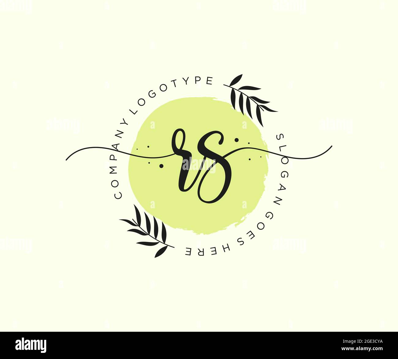 Logo RS féminine beauté monogramme et élégant logo design, écriture du logo de la signature initiale, mariage, mode, floral et botanique avec la création Illustration de Vecteur