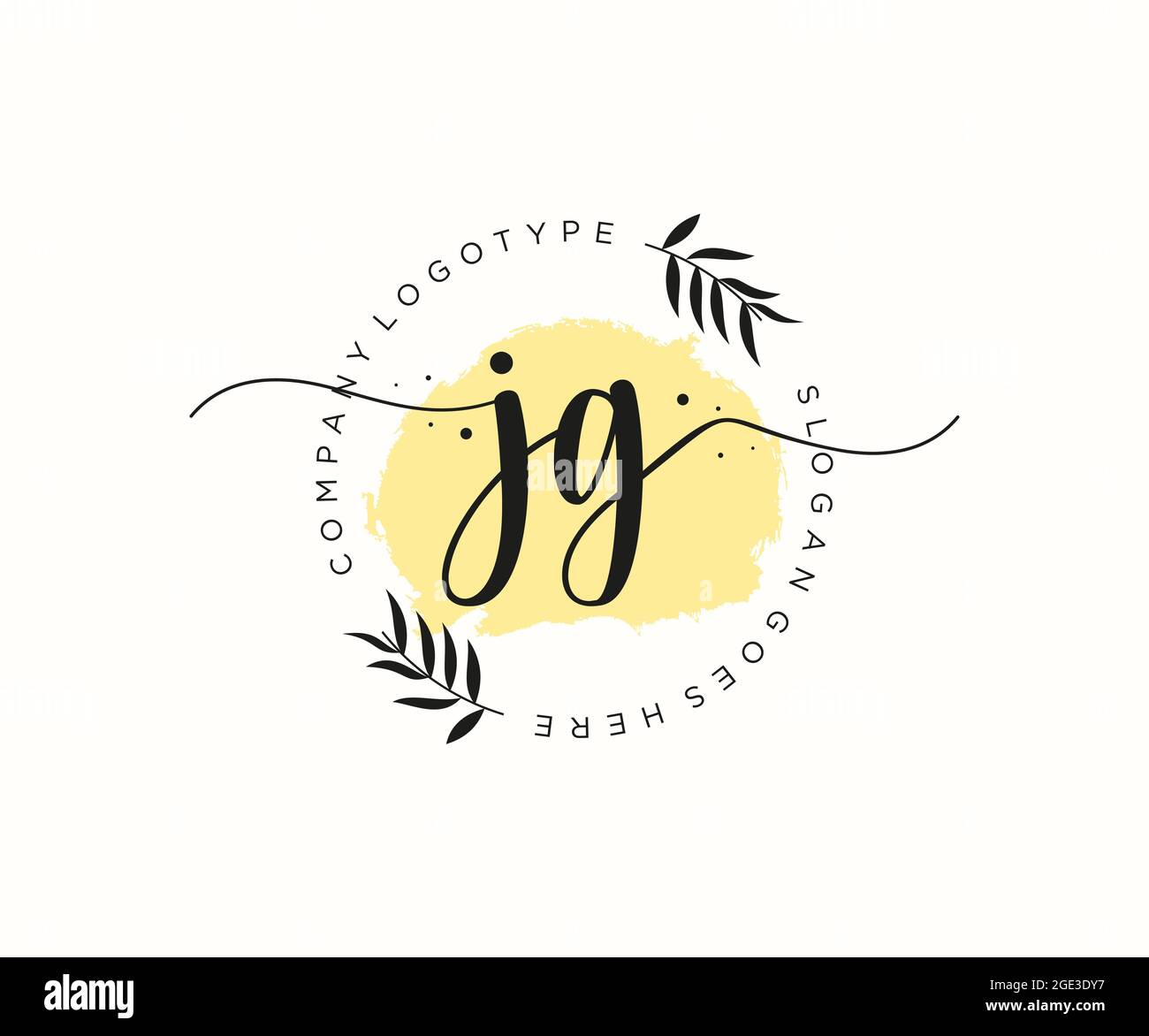 JG logo féminin beauté monogramme et élégant logo design, écriture logo de la signature initiale, mariage, mode, floral et botanique avec la création Illustration de Vecteur