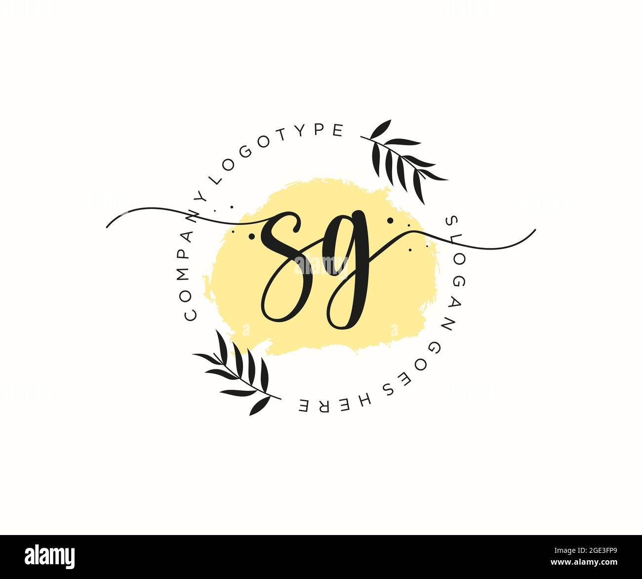 SG logo féminin beauté monogramme et élégant logo design, écriture logo de la signature initiale, mariage, mode, floral et botanique avec la création Illustration de Vecteur