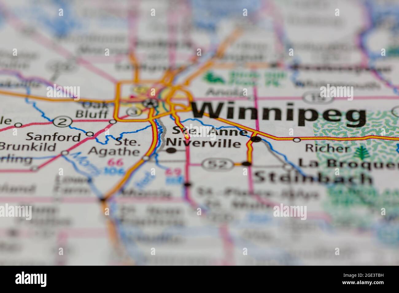 Saint Anne Saskatchewan Canada sur une carte routière ou une carte de géographie Banque D'Images