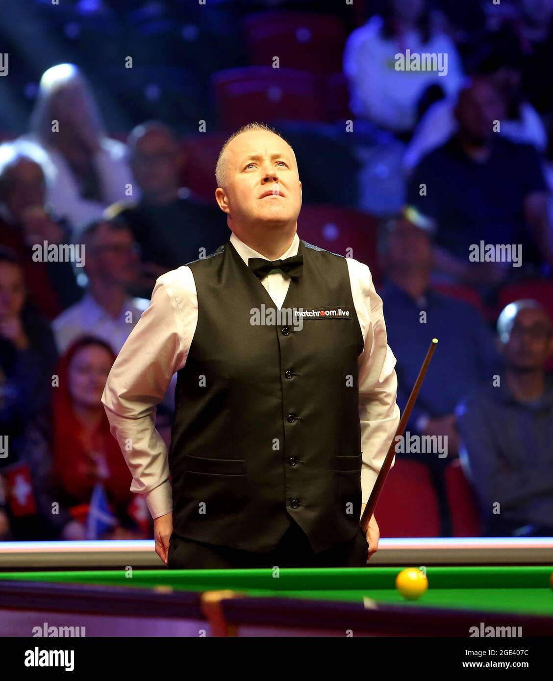 Leicester, Royaume-Uni. 16 août 2021 ; Morningside Arena, Leicester, Angleterre ; British Open Snooker Championship ; John Higgins dans son match avec Alexander Ursenbacher Credit: Action plus Sports Images/Alay Live News Banque D'Images