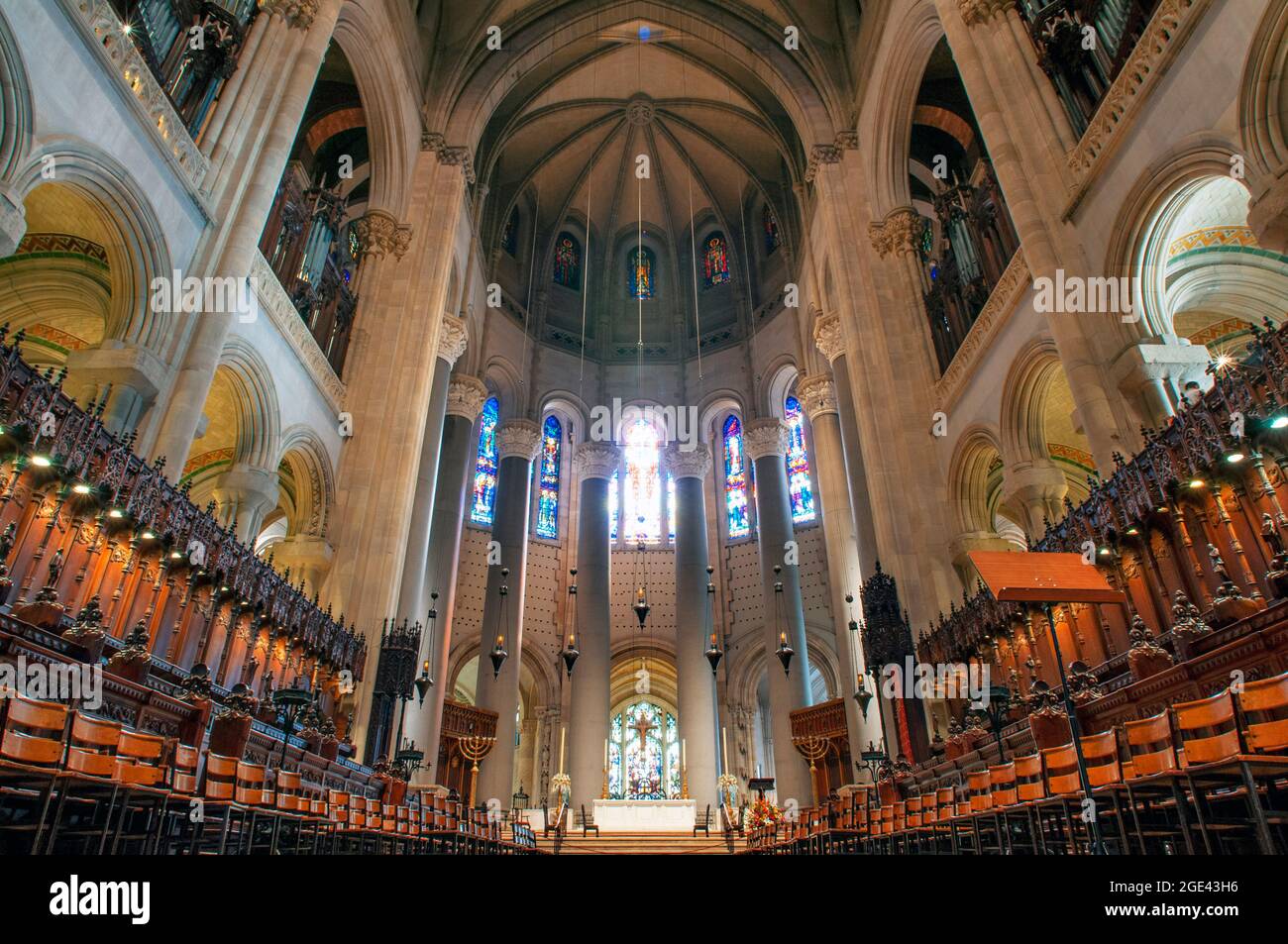 Cathédrale Saint John The Divine New York City, États-Unis. St. John The Divine Cathedral, dit être la plus grande cathédrale du monde, Manhattan, New York ci Banque D'Images