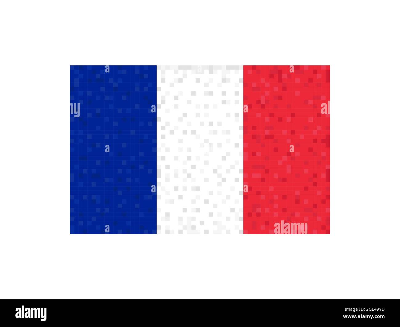 Drapeau de France pixel art. Drapeau de France 8 bits. Design pour une