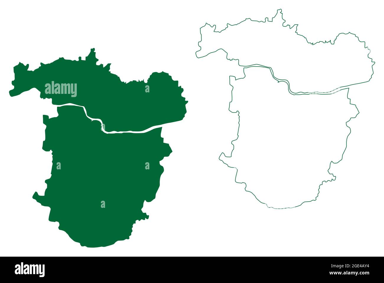 Illustration vectorielle de la carte du district de Sonbhadra (État de l'Uttar Pradesh, République de l'Inde), schéma scribble carte de Sonbhadra Illustration de Vecteur