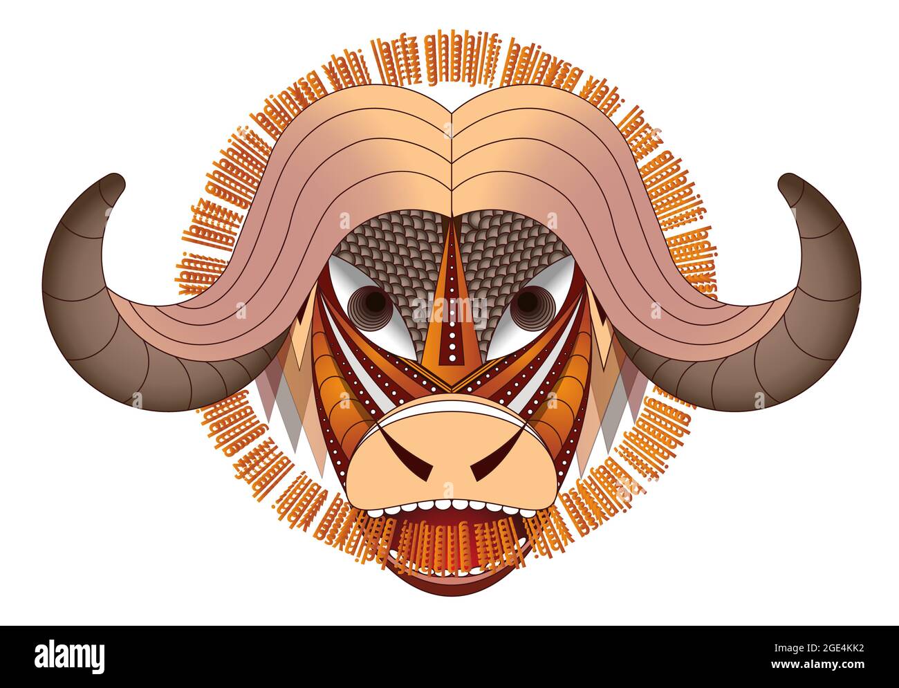 Grand corned animal. Buffalo. Interprétation géométrique. Image vectorielle Illustration de Vecteur
