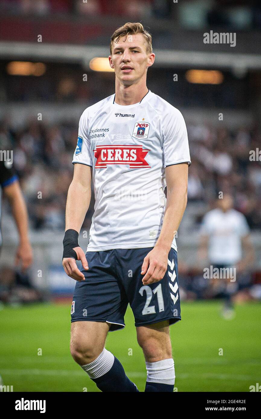 Aarhus, Danemark. 15 août 2021. Dawid Kurminowski (21) de l'AGF vu lors du match 3F Superliga entre le GF d'Aarhus et le FC Copenhague au parc Ceres d'Aarhus. (Crédit photo : Gonzales photo/Alamy Live News Banque D'Images