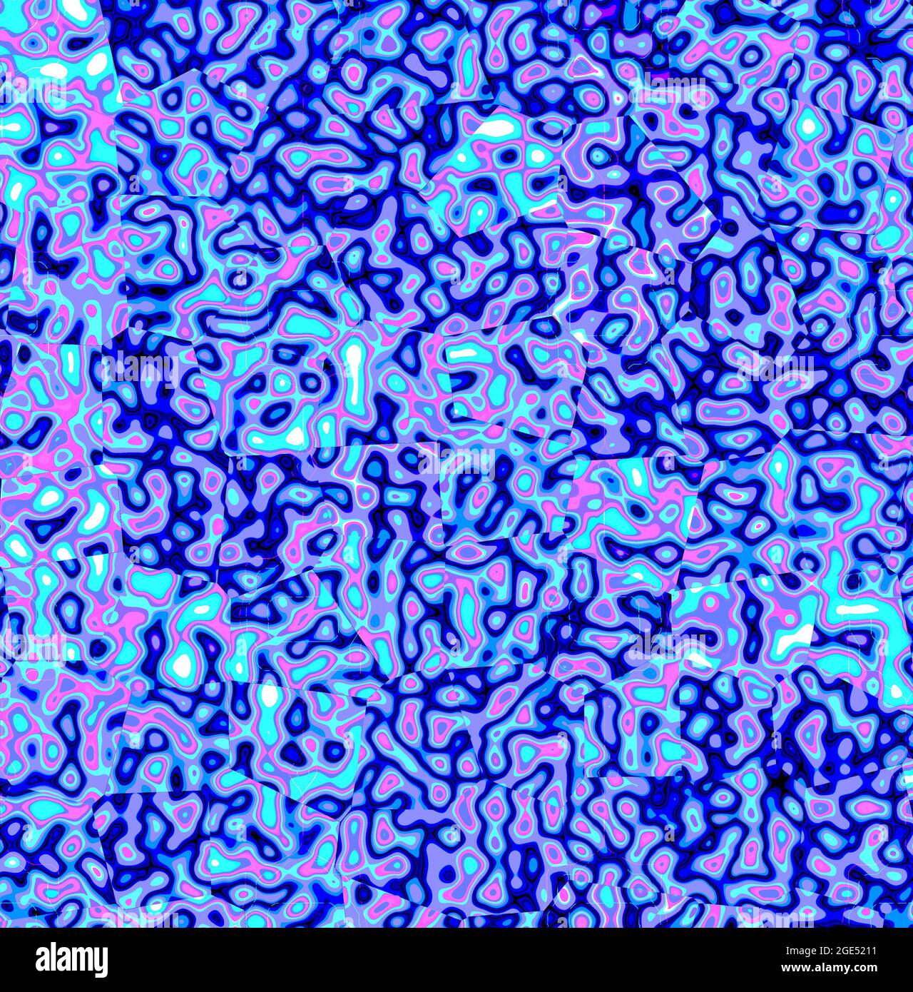 motif de texture psychédélique linéaire bleu Banque D'Images