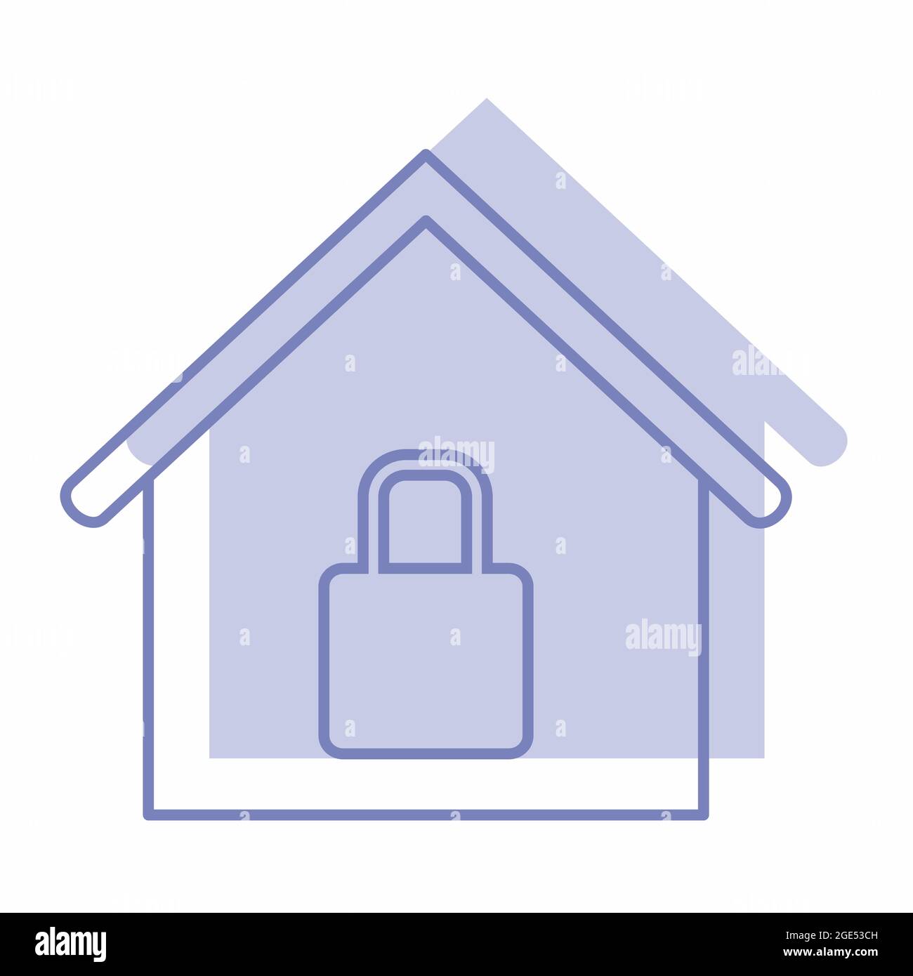 Illustration vectorielle de Secure House - style Twins - illustration simple. Contour modifiable. Modèle de conception vector.Outline style design.Vector Graphic illust Illustration de Vecteur