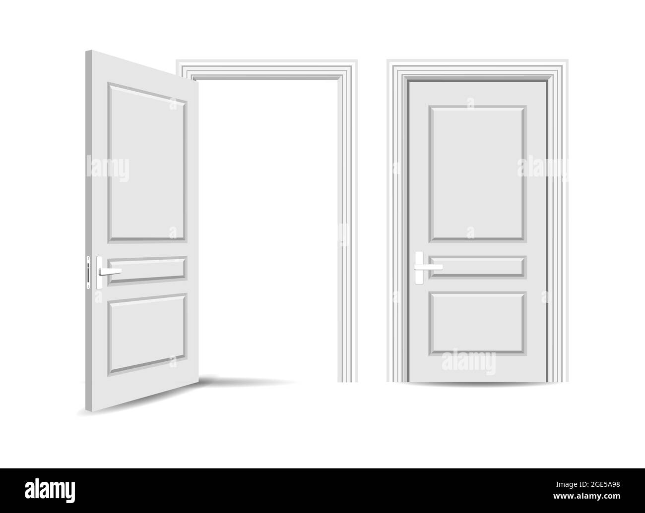 Ouvrir la porte d'entrée fermée Illustration de Vecteur