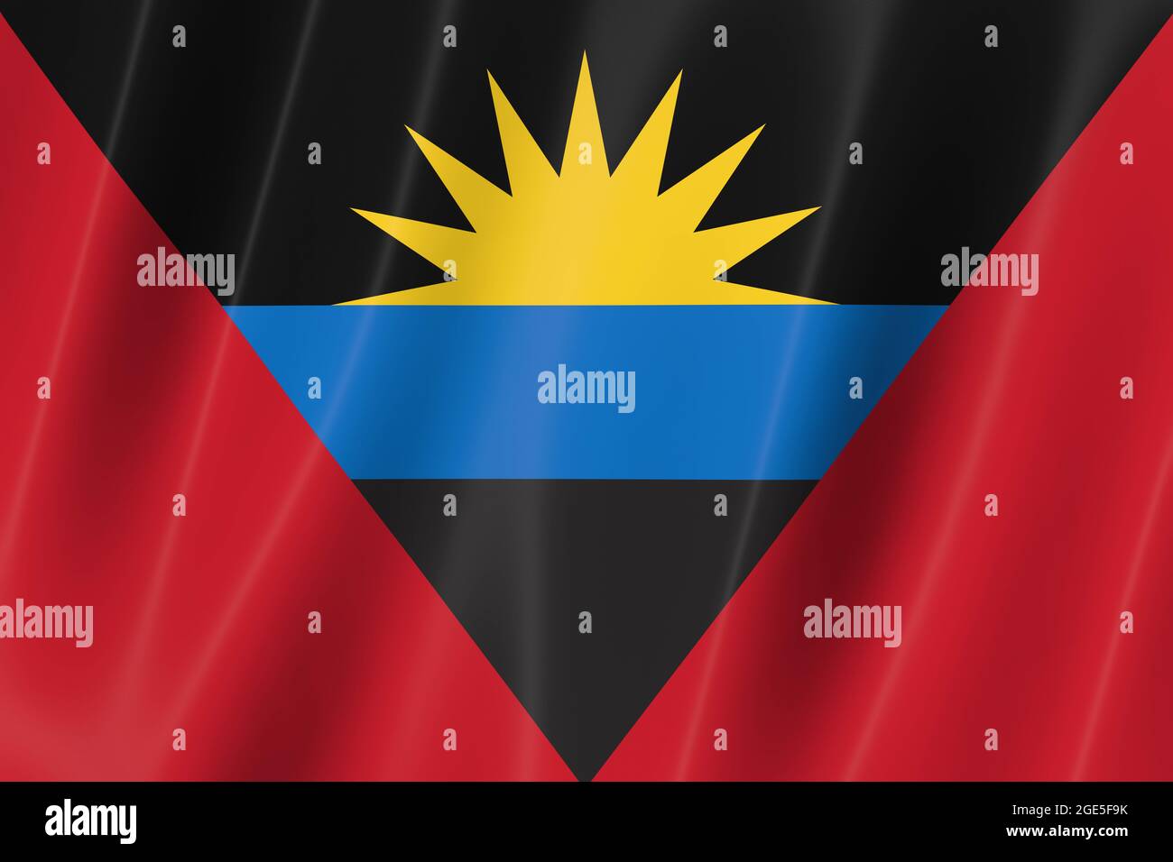 Drapeau Antigua-et-Barbuda, rendu 3d, 8K Banque D'Images