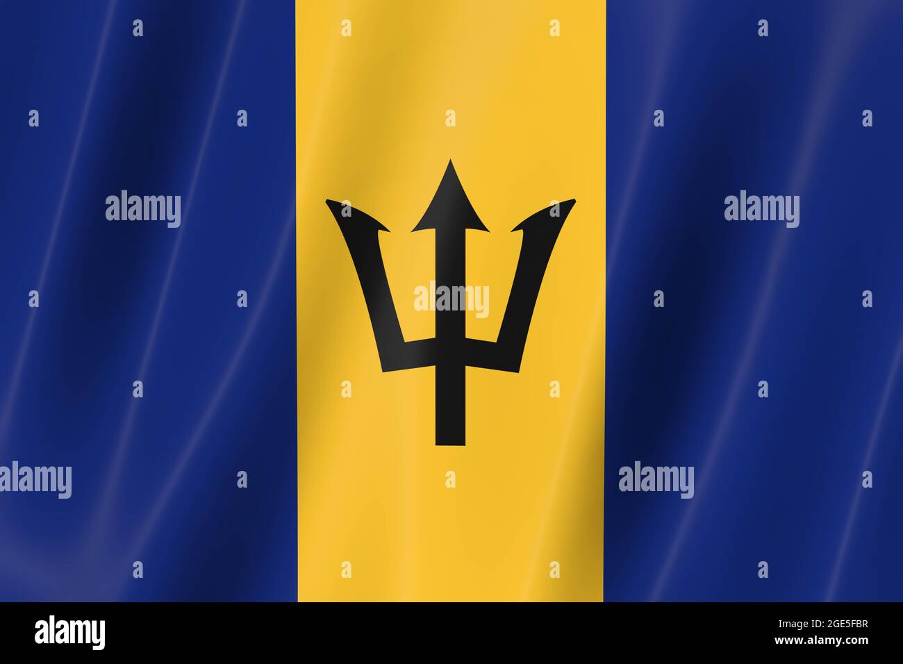 drapeau de la barbade, rendu 3d, 8K Banque D'Images