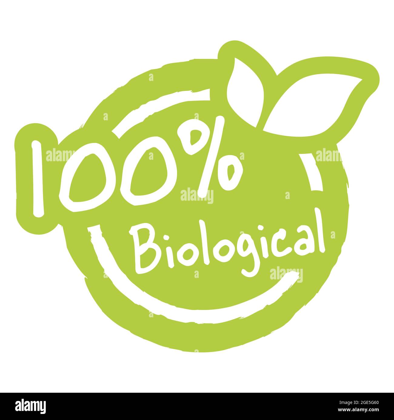fichier vectoriel eps timbre rond moderne vert avec feuilles, texte blanc 100% biologique Illustration de Vecteur