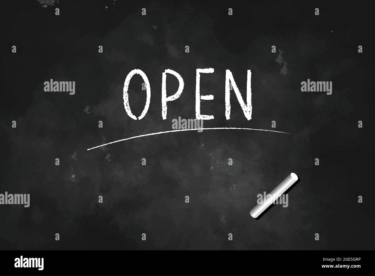Open écrit avec craie sur tableau noir logo design illustration vectorielle Illustration de Vecteur