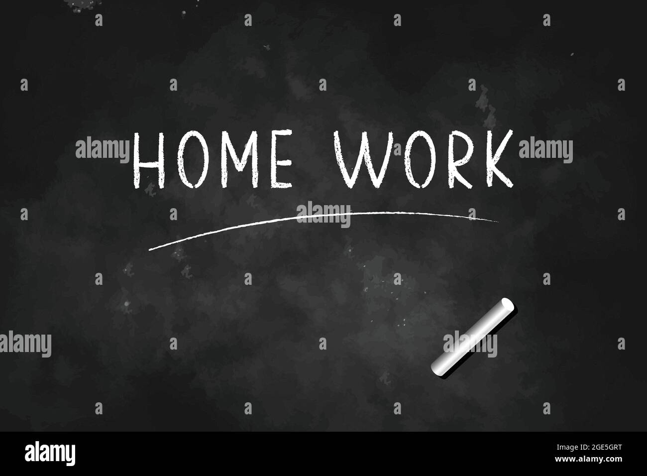 Travail à domicile écrit avec craie sur tableau noir logo design illustration vectorielle Illustration de Vecteur