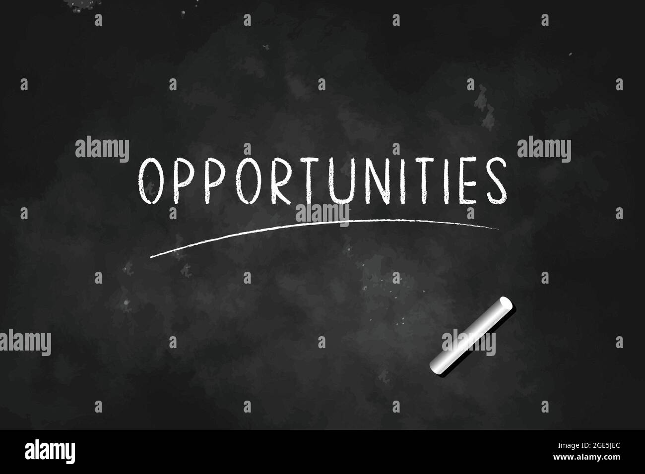 Opportunités écrites avec craie sur tableau noir logo design illustration vectorielle Illustration de Vecteur