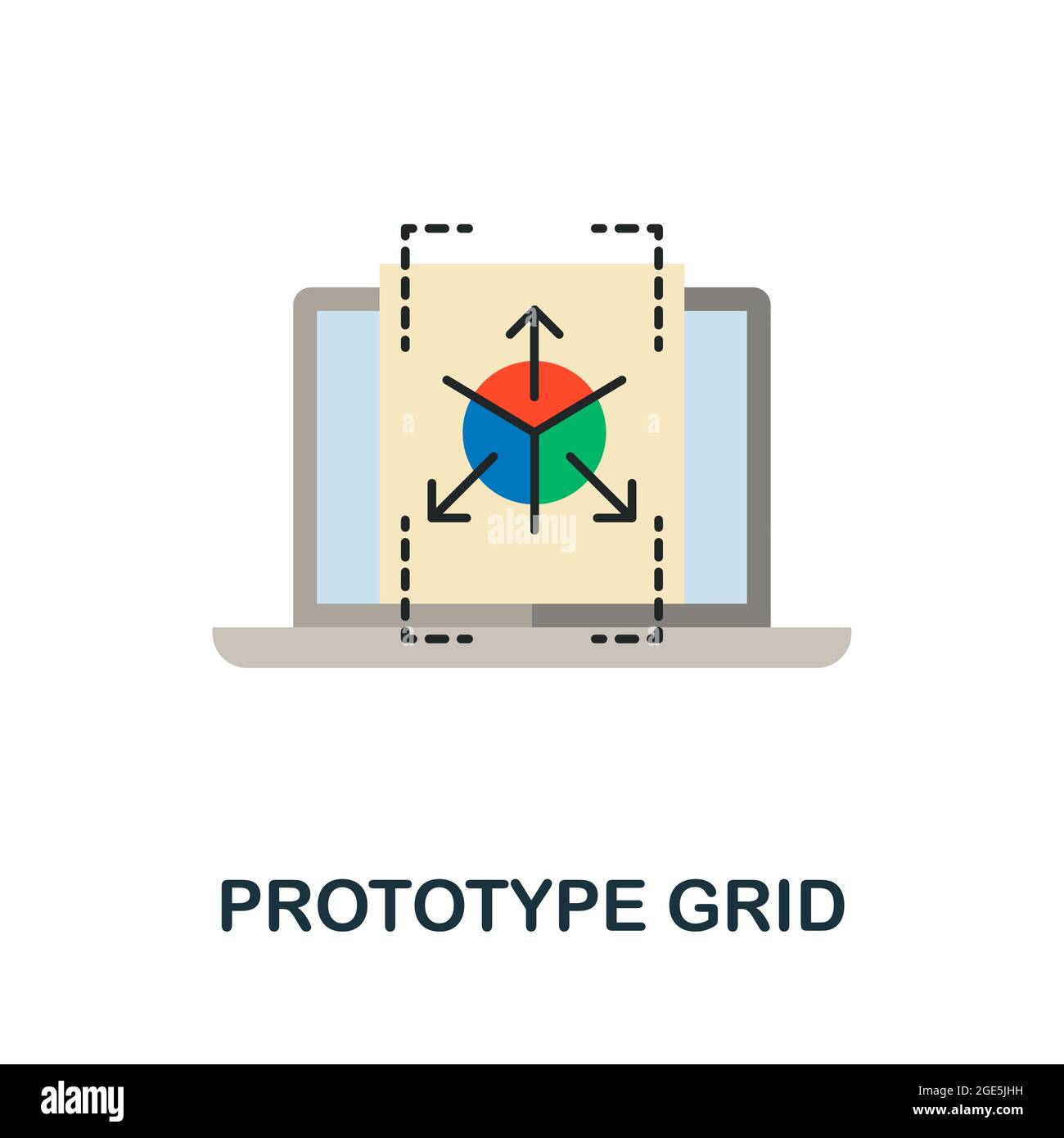 Icône de grille de prototype plate. Affiche colorée de la collection design Thinking. Illustration d'icône de grille de prototype créative pour la conception Web, les infographies et Illustration de Vecteur