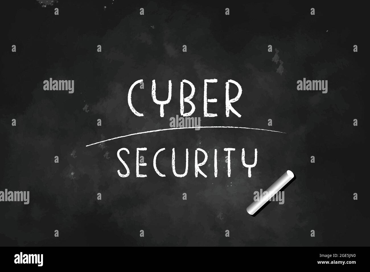 Cyber Security écrit avec craie sur tableau noir logo design illustration vectorielle Illustration de Vecteur