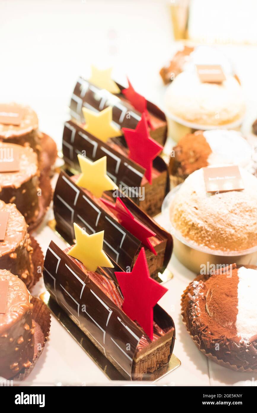 FRANCE, PARIS (75) 9ÈME ARRONDISSEMENT, LA CHOCOLATERIE DE JEAN-PAUL HEVIN OPÉRA LAFAYETTE GOURMET À L'HEURE DE NOËL Banque D'Images