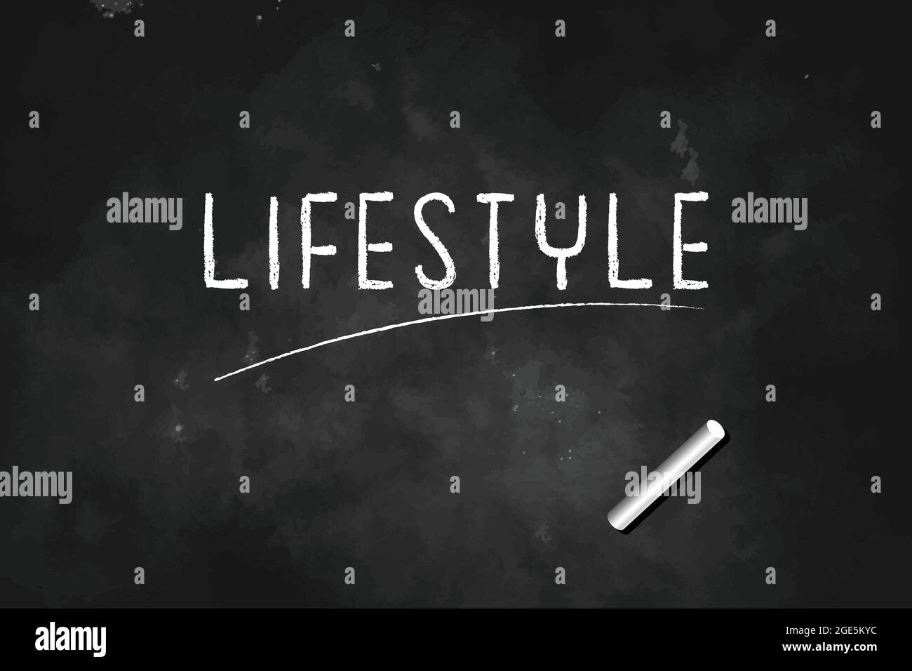Style de vie écrit avec craie sur tableau noir logo design illustration vectorielle Illustration de Vecteur