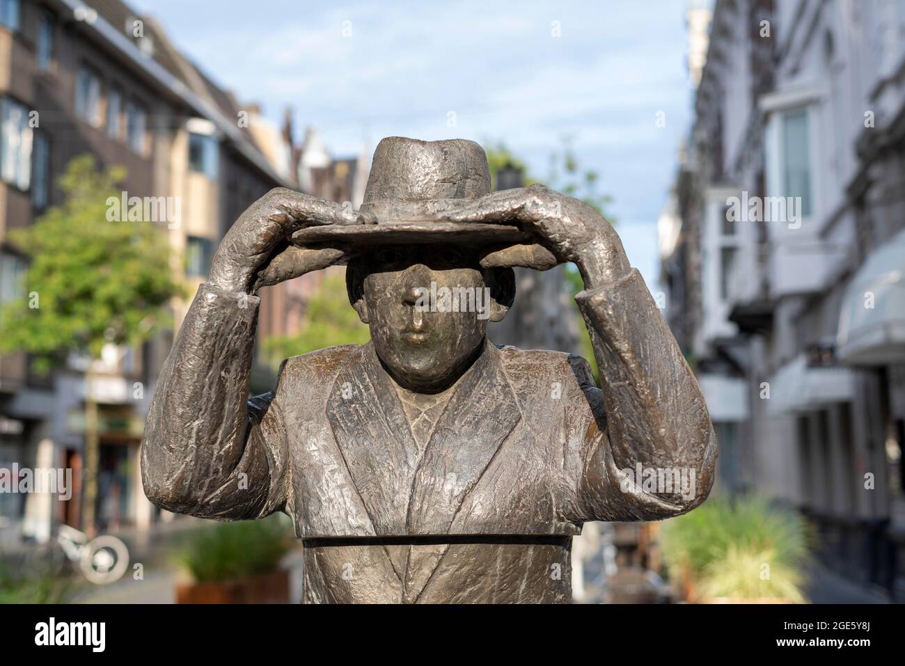 Homme avec chapeau, sculpture à Maastricht, province de Limbourg, pays-Bas Banque D'Images