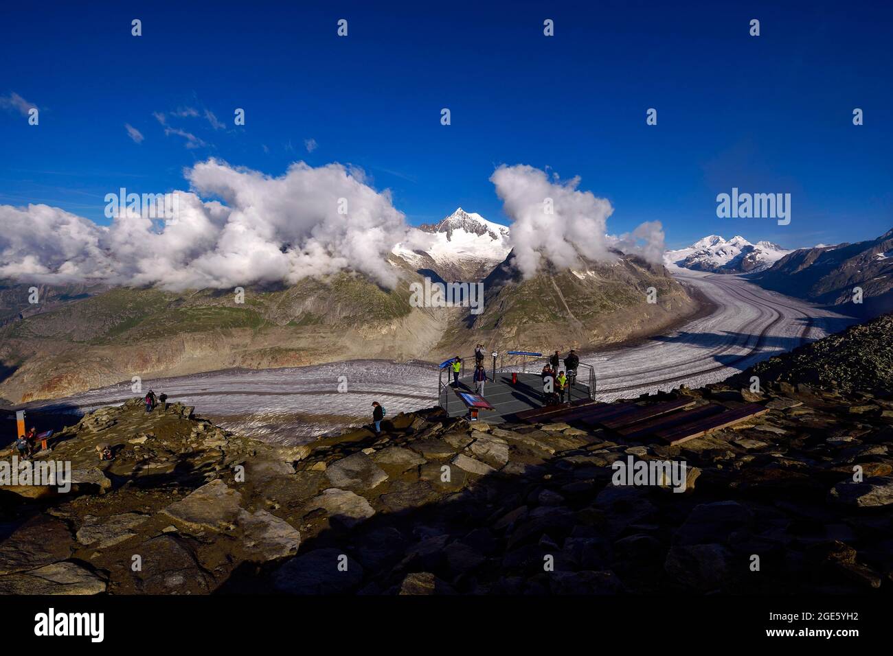 Aletsch glacier eggishorn alps mountains Banque de photographies et  d'images à haute résolution - Alamy