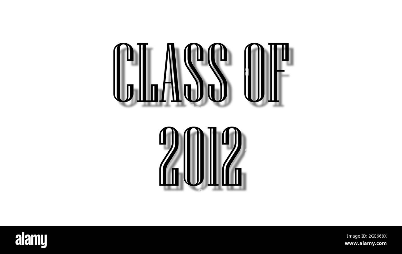 classe de 2012 caractères noirs fond blanc Banque D'Images