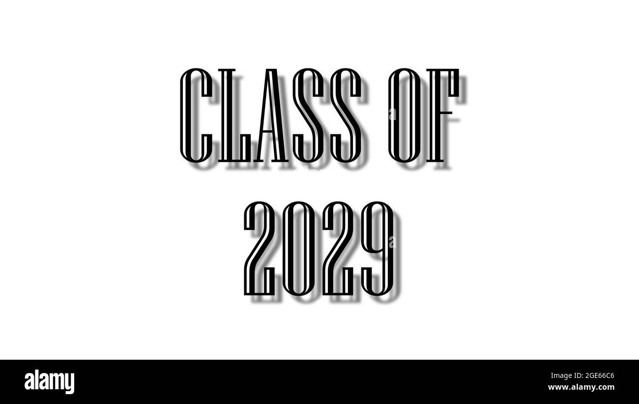 classe de 2029 caractères noirs fond blanc Banque D'Images