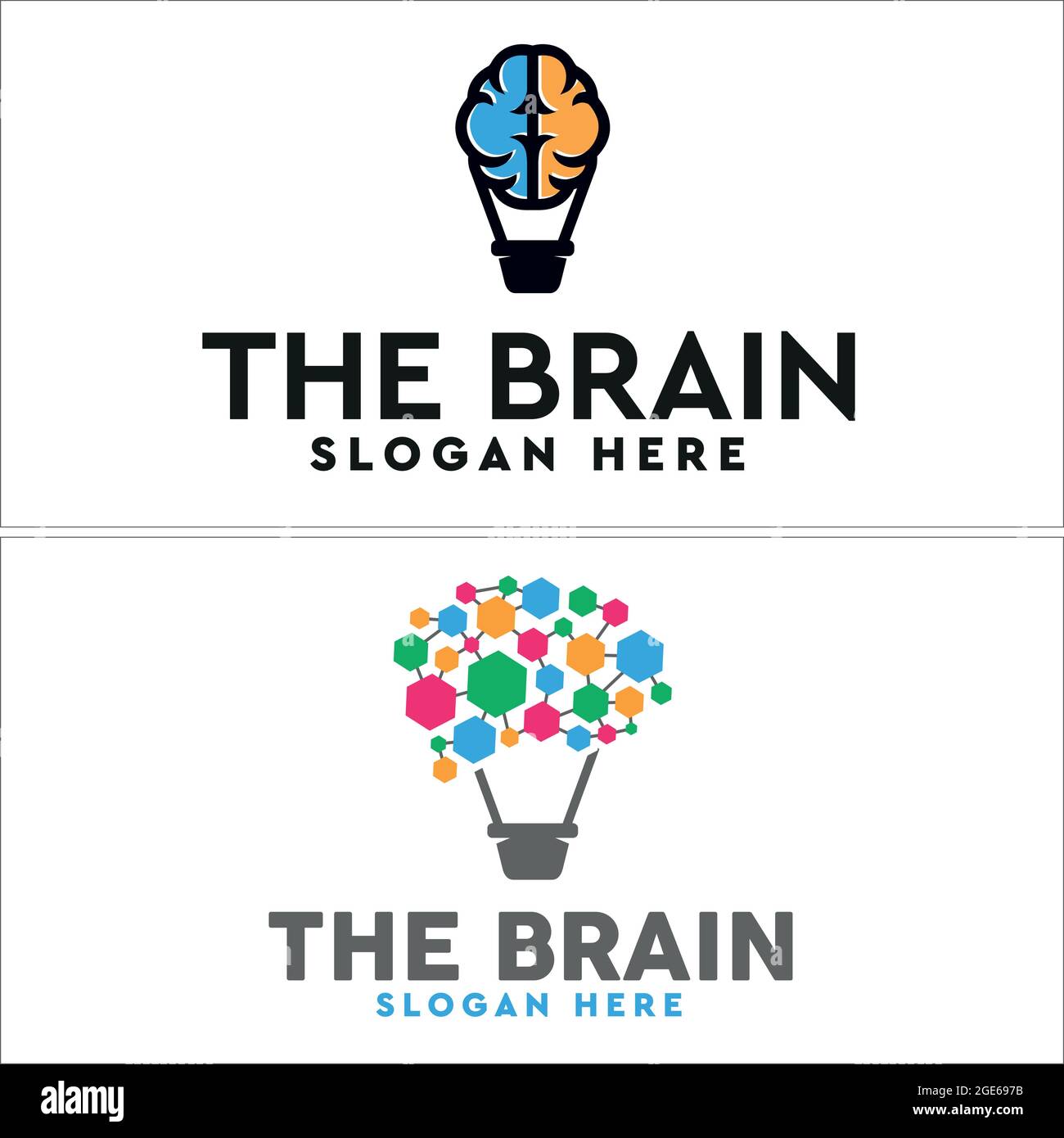 Colorier le logo de l'icône de la technologie du cerveau Illustration de Vecteur