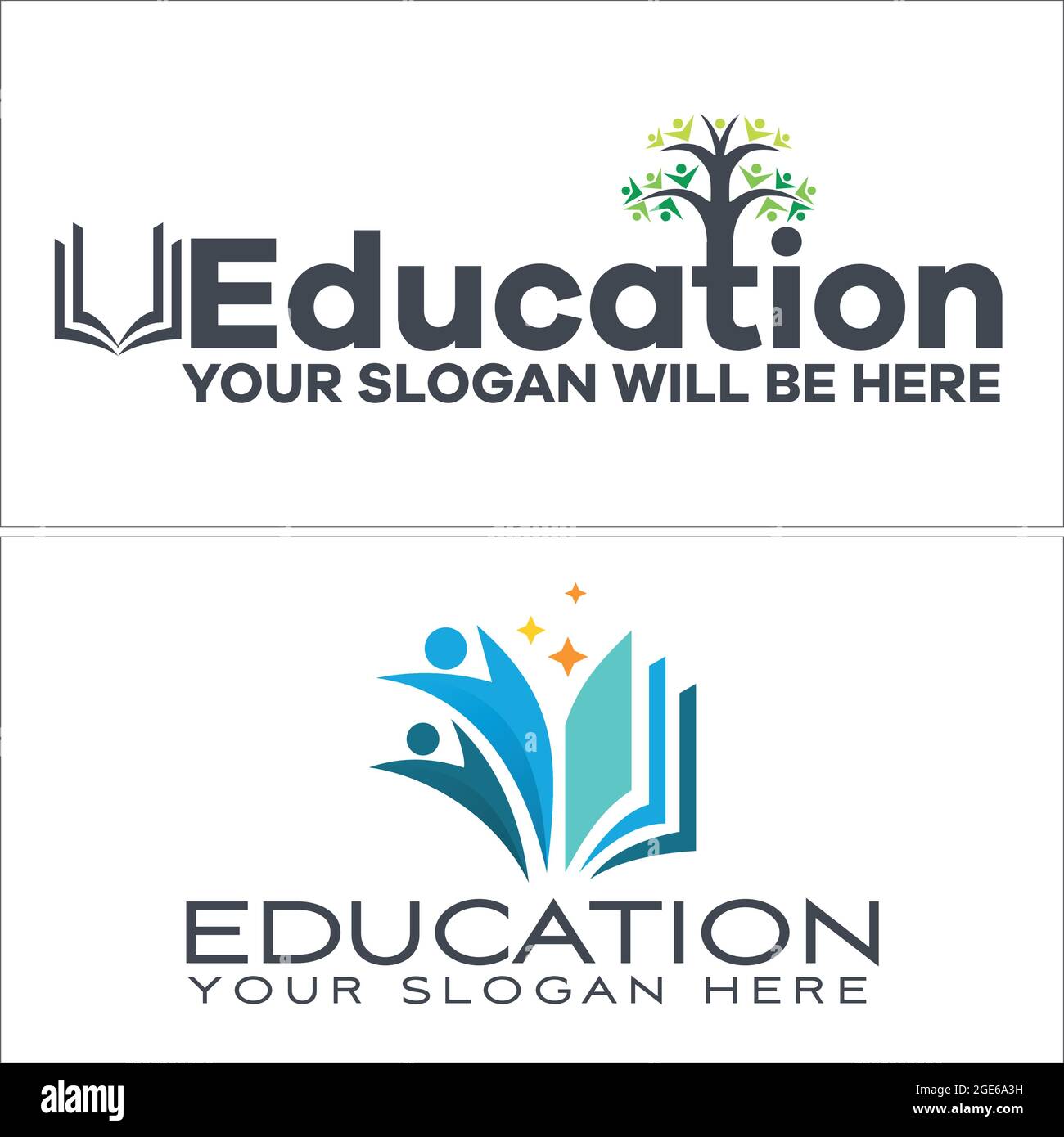 Symbole éducation avec combinaison d'icônes livre de personnes et logo d'arbre Illustration de Vecteur