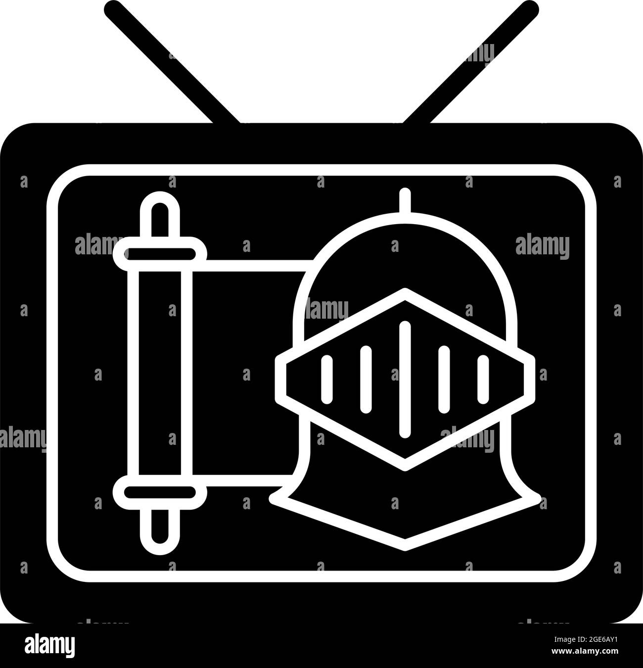L'icône de glyphe noir de l'historique Illustration de Vecteur
