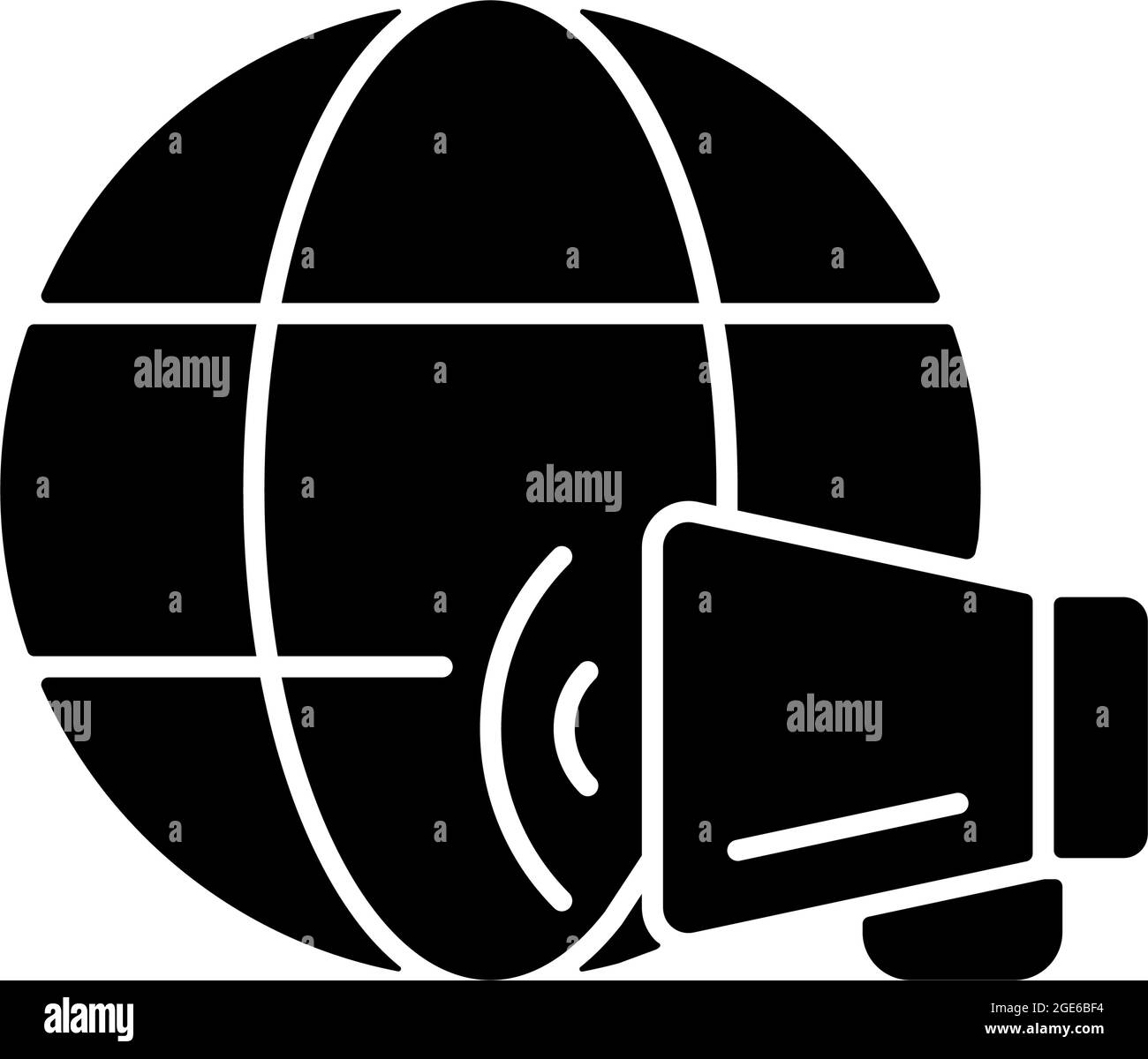 Icône de glyphe noir World News Illustration de Vecteur