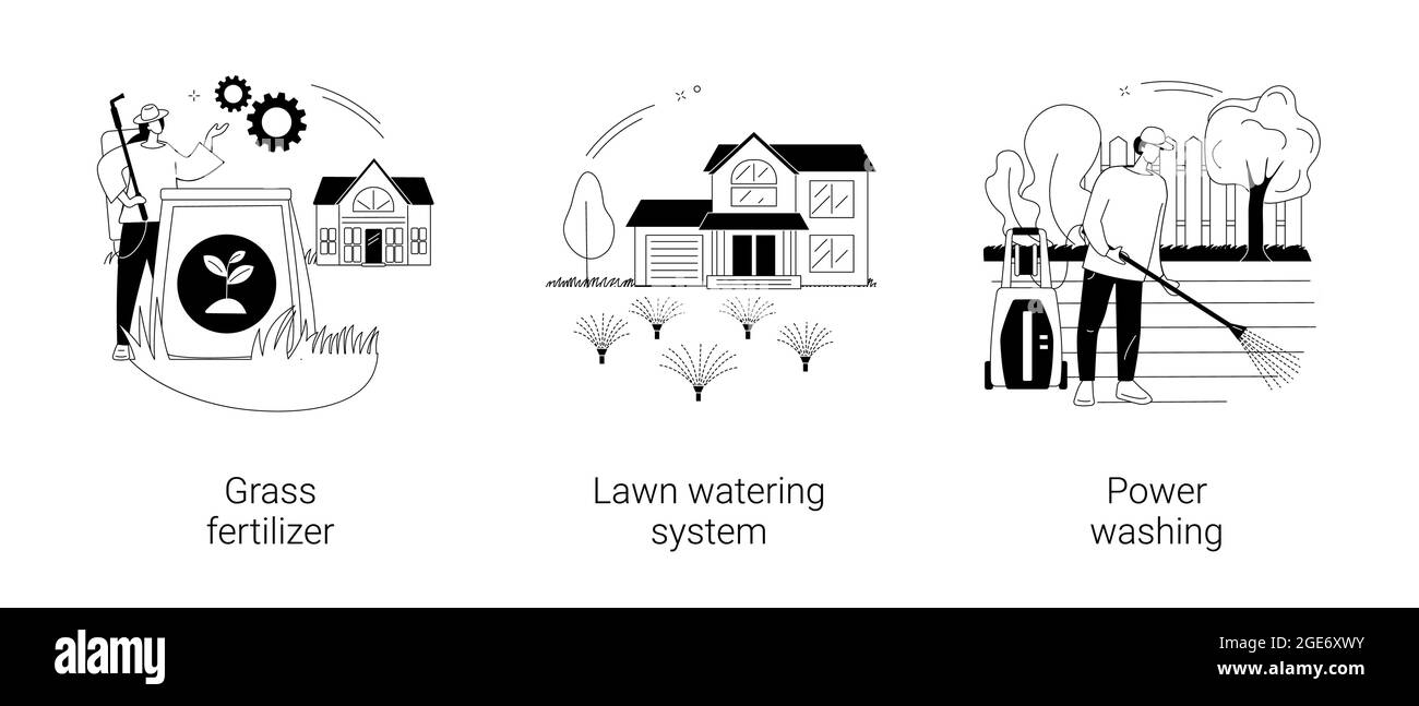Services de jardinage concept abstrait illustrations vectorielles. Illustration de Vecteur