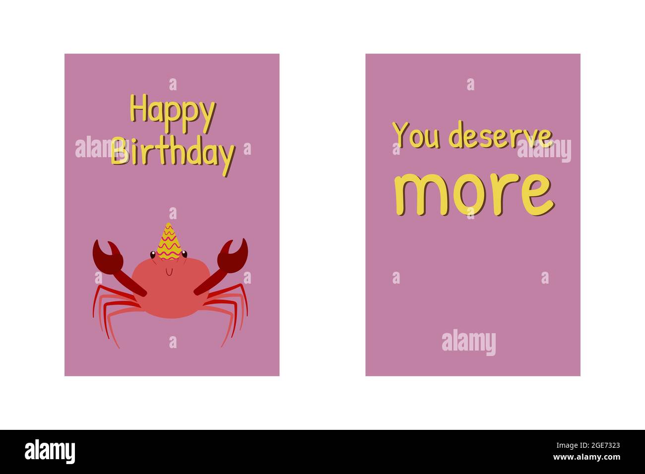 Cartes De Vœux D Anniversaire Avec Crabe Signe D Anniversaire Heureux Et Citation Drole Que Vous Meritez Plus Illustration Amusante Adorable Personnage D Animaux De Mer Image Vectorielle Stock Alamy