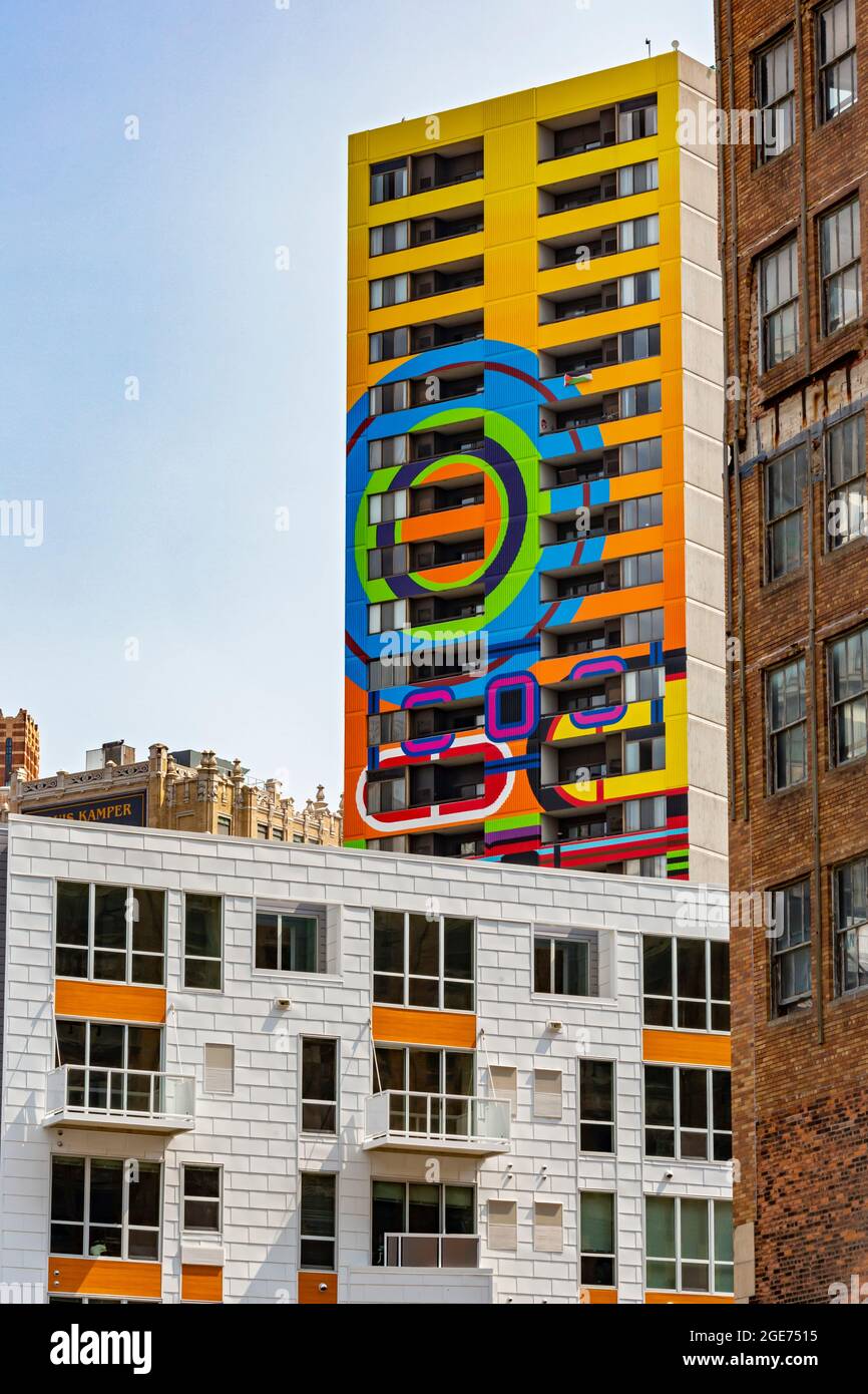 Detroit, Michigan - Detroit City Club Apartments. Banque D'Images