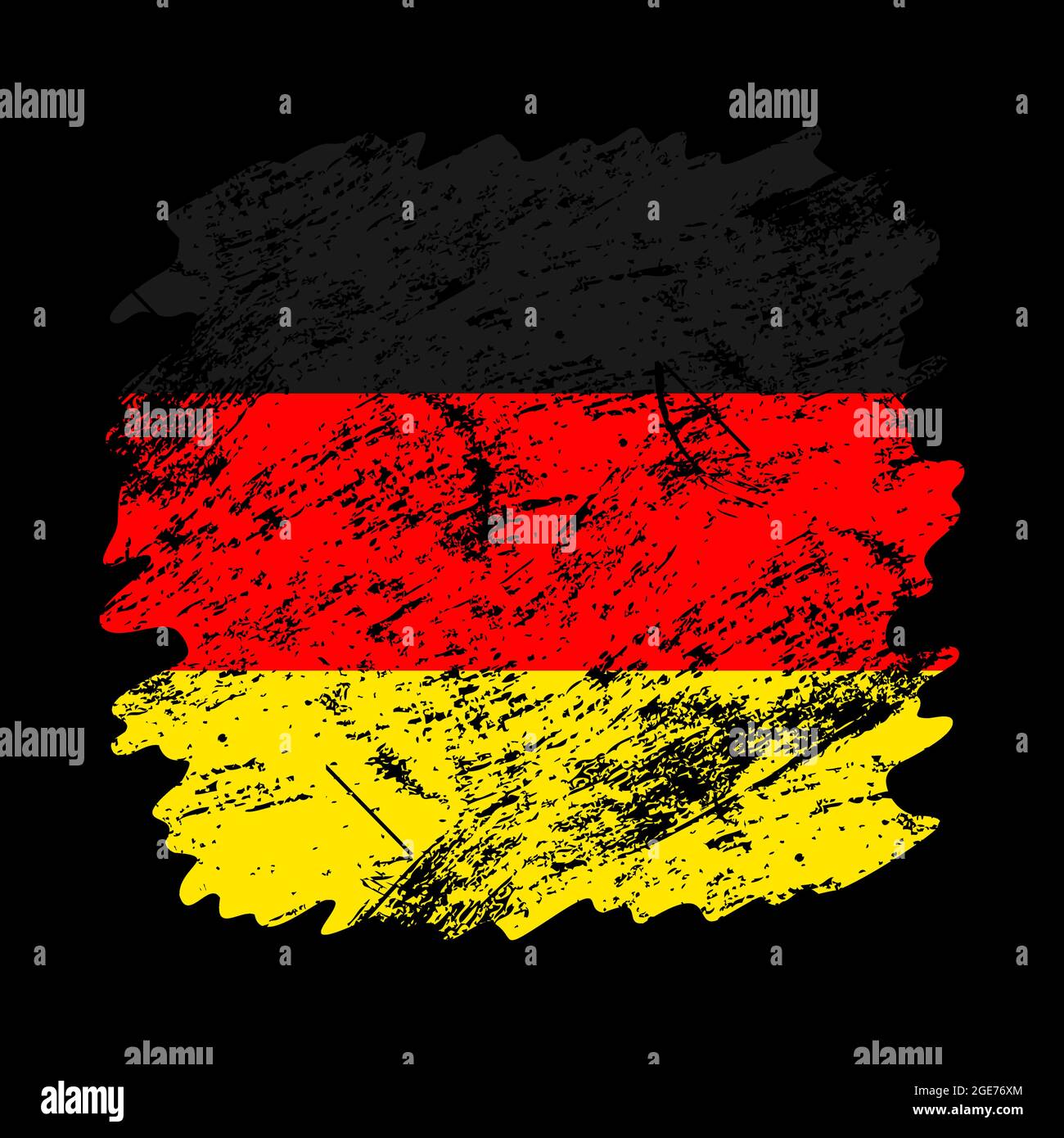 drapeau allemand grunge fond de pinceau. Illustration vectorielle de l'ancien marqueur Brush. Concept abstrait d'arrière-plan national. Illustration de Vecteur