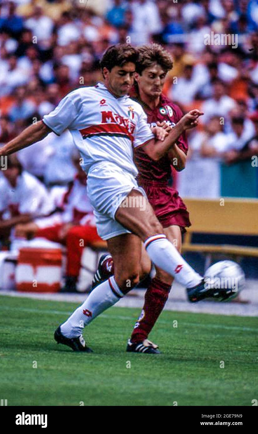 Paulo Maldini, joueur d'AC Milan, dans la finale de la Super Cup italienne 1993 à Washington DC. Banque D'Images