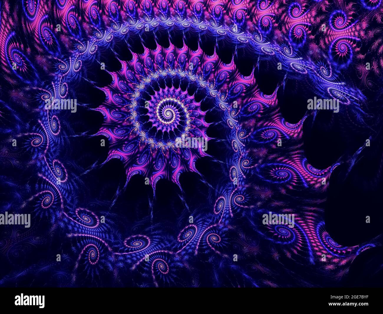 Spirale fractale texturée - illustration générée par ordinateur abstat Banque D'Images