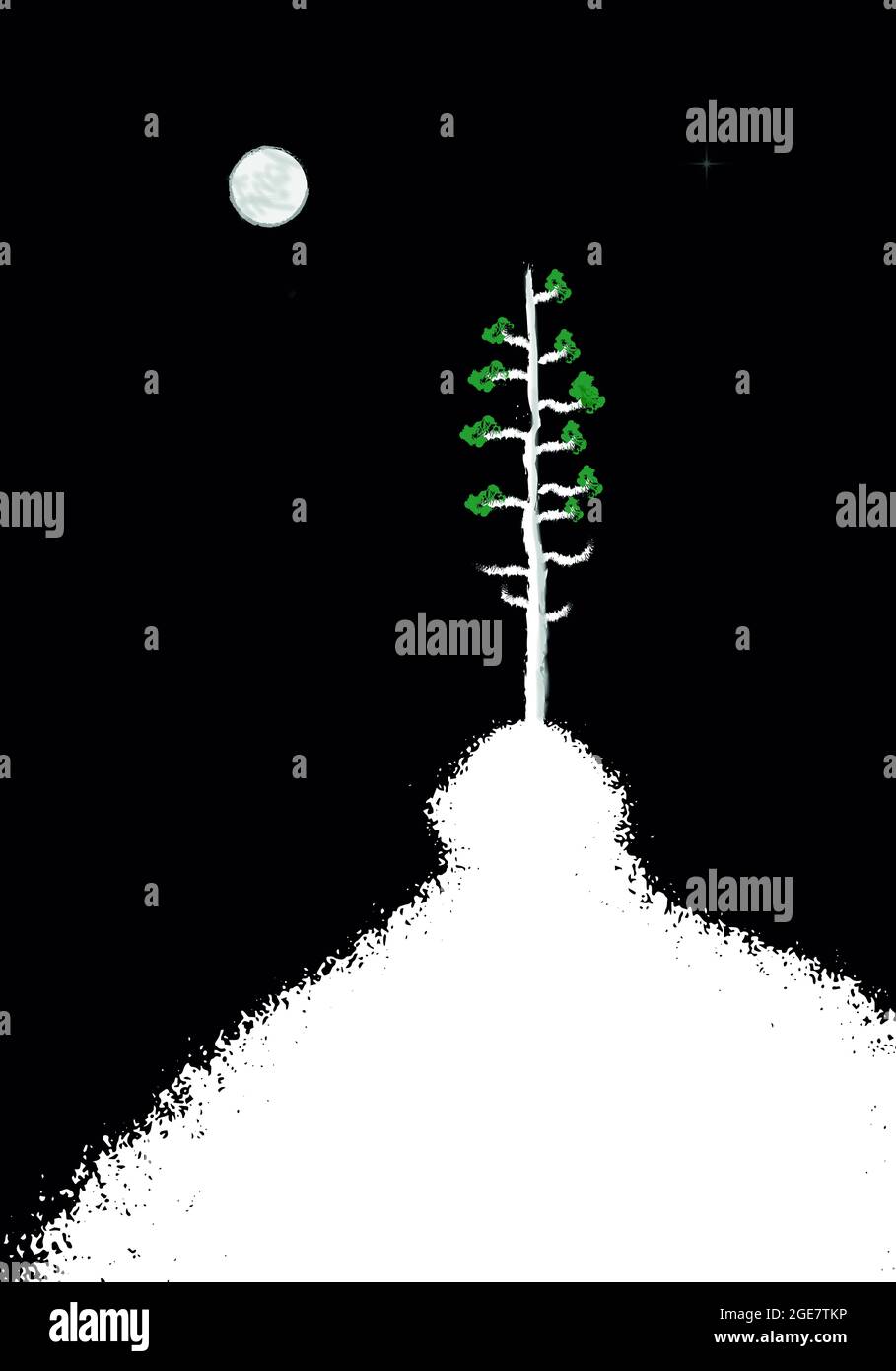 Illustration peinture art, noir et blanc design, art design, design numérique, art numérique, art mural numérique Banque D'Images