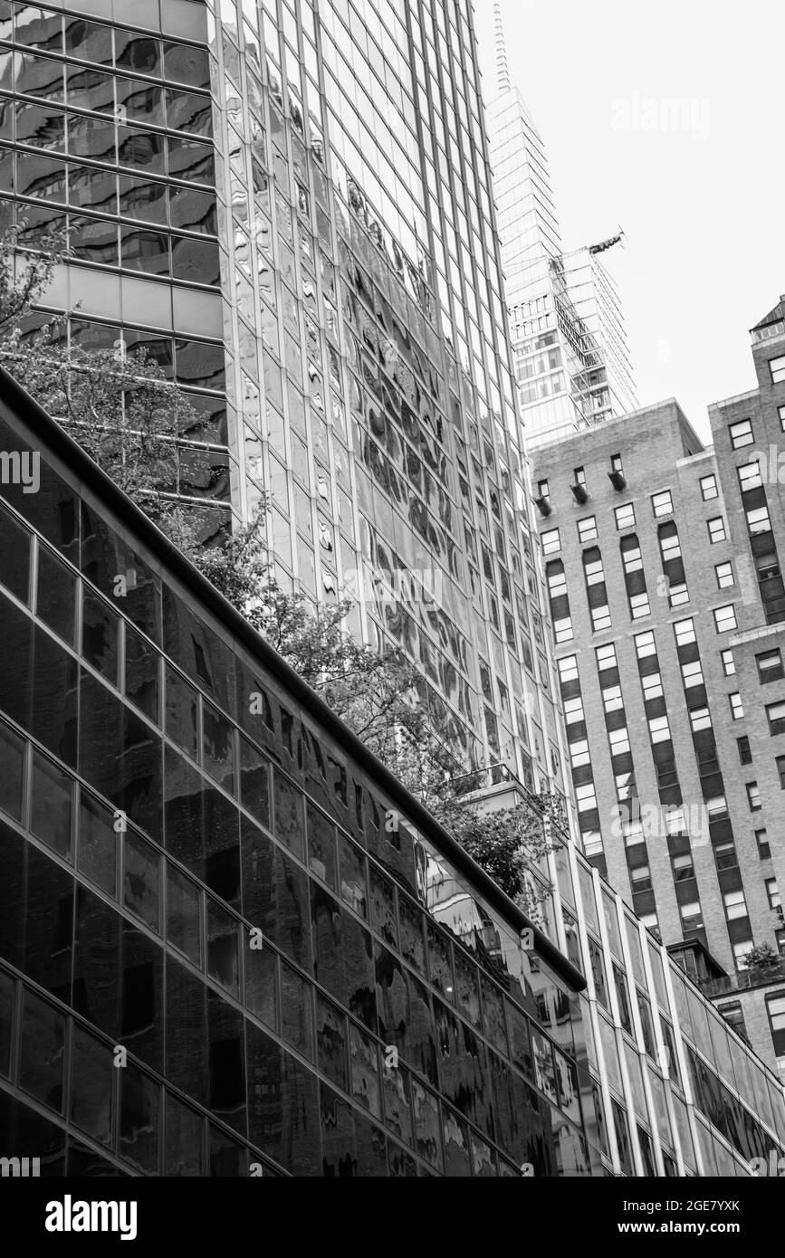 New york old office buildings Banque d'images noir et blanc - Alamy